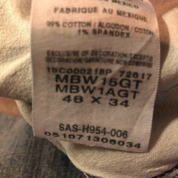 Wrangler Advanced Comfort Jeans Mens 46x34 Used Some Wear Relaxed Fit - Picture 10 of 12